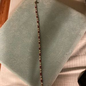 7in gold bracelet with diamonds and rubies